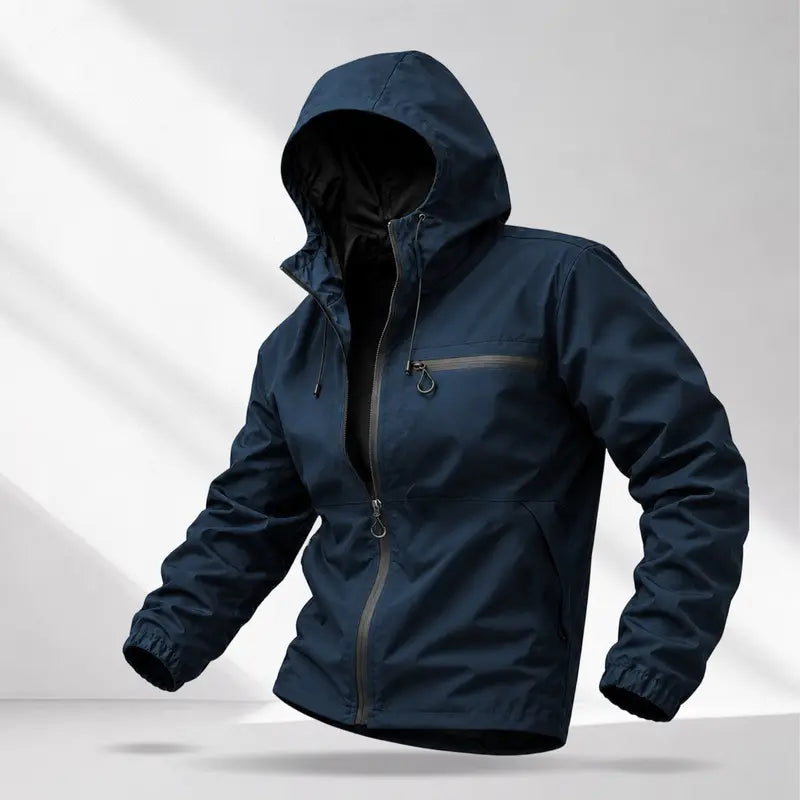 Men’s American-Style Outdoor Functional Lake Green Hooded Jacket | Lightweight Windproof Waterproof Casual Jacket, Stylish Men’s Jacket