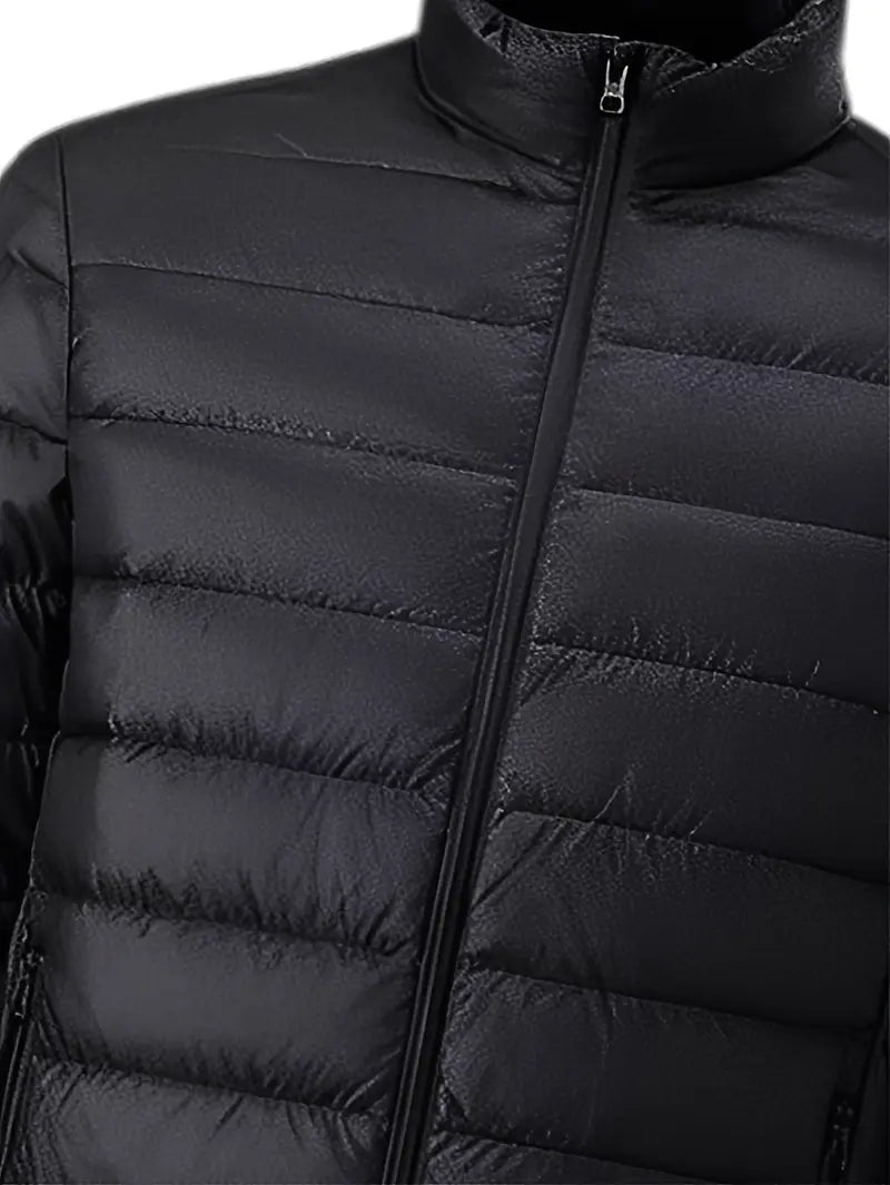 Functional Mensfashion Quilted Outerwear to Keep Warm, Slim‑fit Silhouette, Full‑zip Construction, Wind‑resistant Feature, Ideal for Traveling, Commuting and Various Cold‑season Casual Occasions