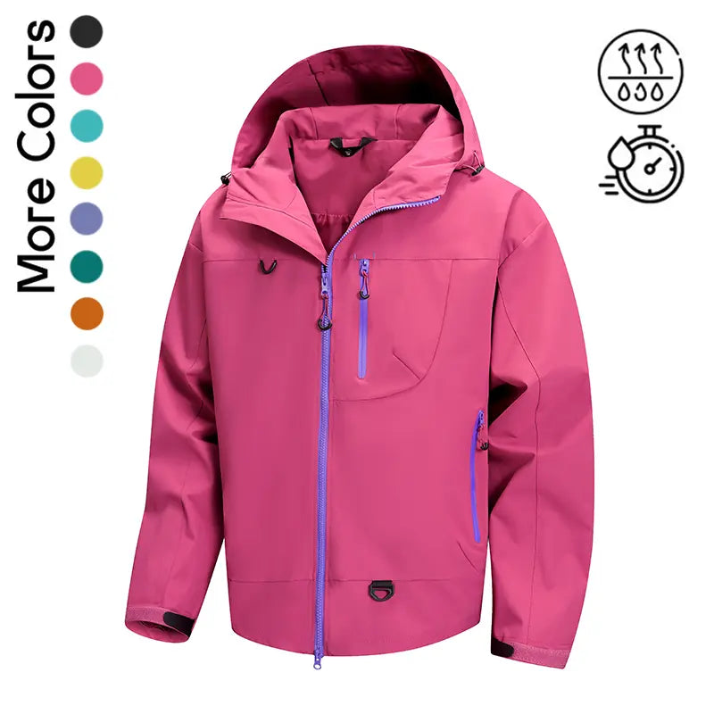 Men's Plain Polyester Long Sleeve Multi-Color Hooded Outdoor Coat - Splash-Proof, Windproof, Breathable, Lightweight, Tear-Resistant Windbreaker - Versatile Menswear Outerwear for Mountaineering, Daily Commuting