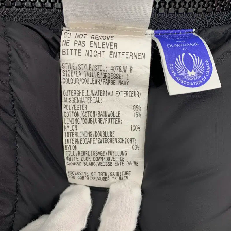 RDLT— Canada Goose Black Logo Patch Hooded Down Jacket Size L