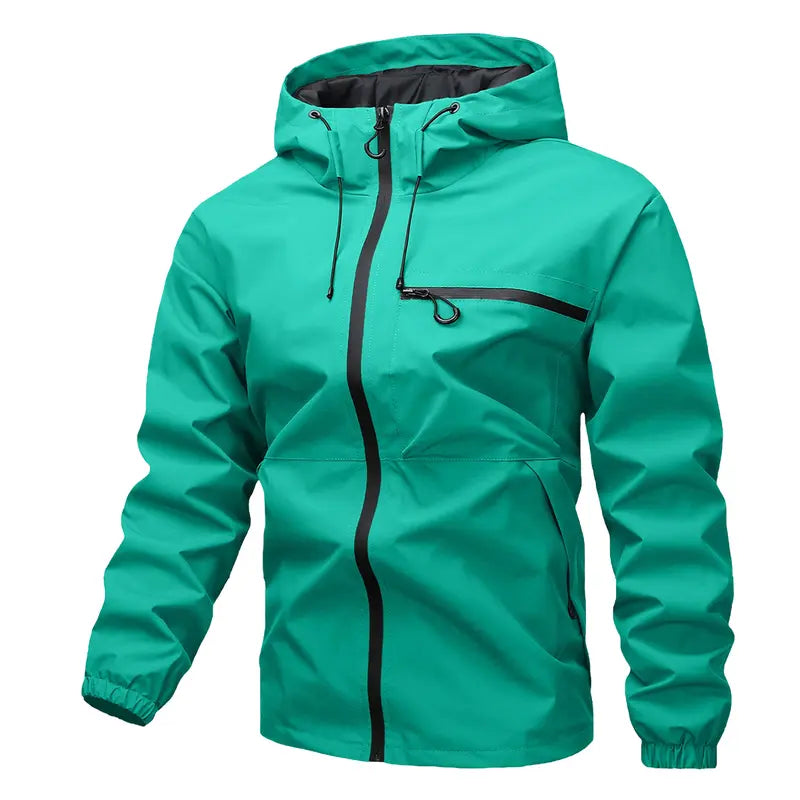 JOGWAVE Men’s Lightweight Hooded Windbreaker Jacket - Menswear Tops, Athletic Plain Regular Fit, Windproof Polyester, Long Sleeve, Zipper Closure, Pockets for Casual Outdoor Everyday Wear