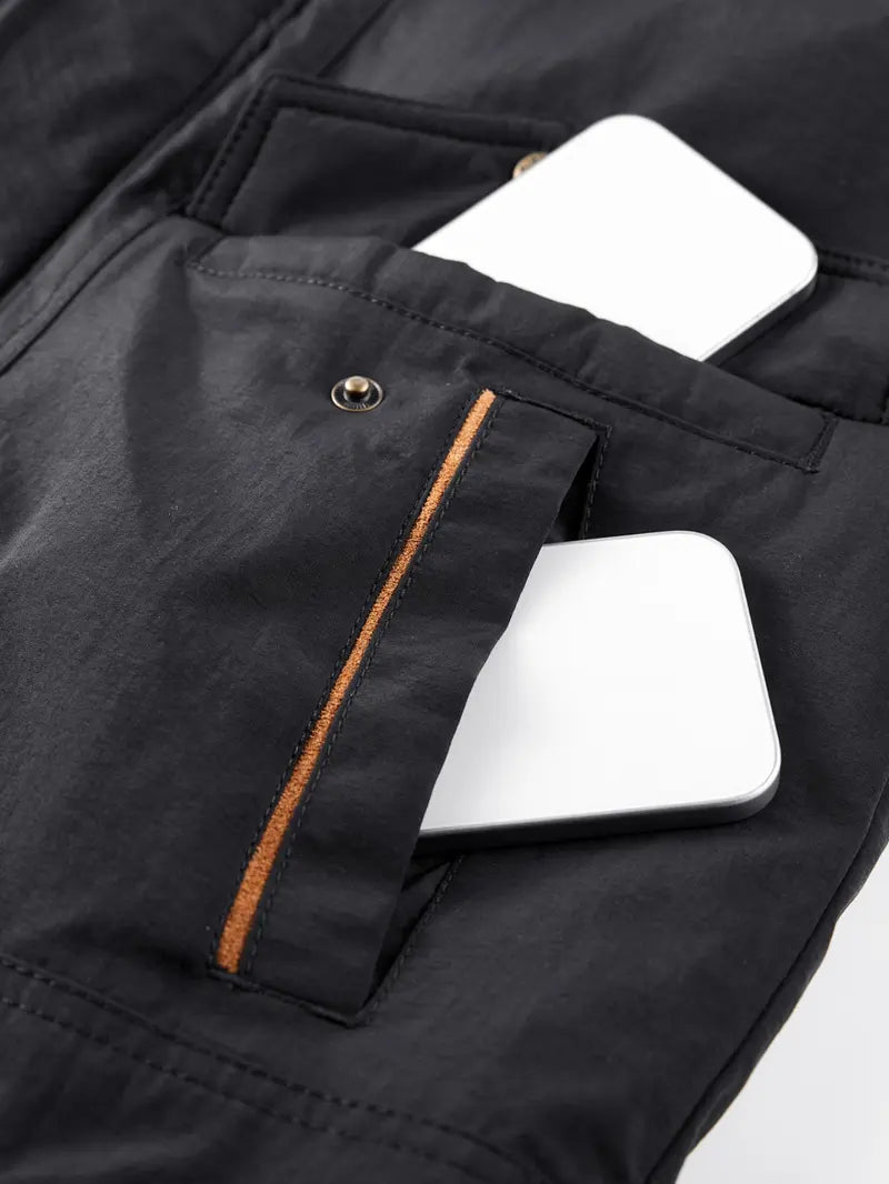 Men's Winter Fleece-Lined Jacket with Hood, Windproof & Waterproof Warm Casual Outerwear, Stylish and Comfortable Design Jacket for Cold Weather