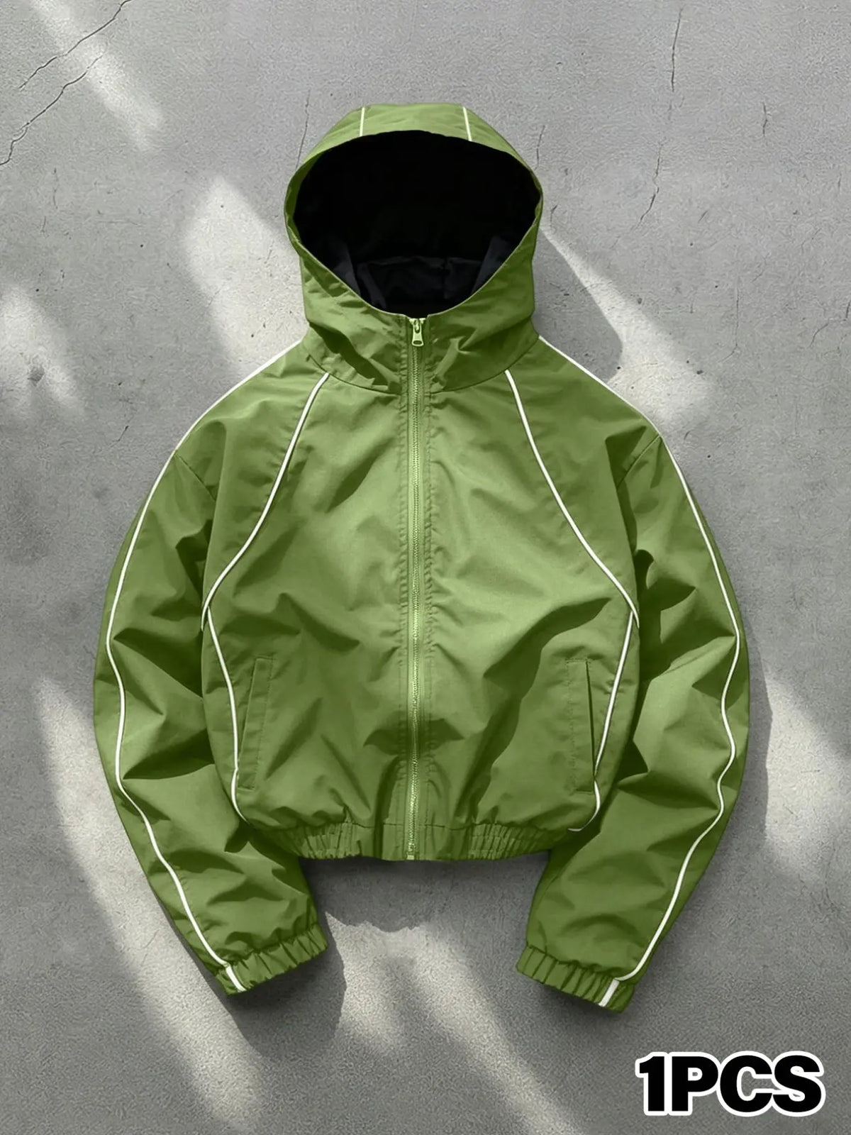 Men's Hooded, Long Sleeve Casual Style, Wind-Resistant Wrinkle-Free Fabric, Bright Color, All Seasons, Daily Wear, Night Run, Shopping, Coats, Street Casual Jacket