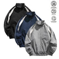 Men's Color Block Stand Collar Track Jacket, Full Zip Loose Fit Windbreaker, Breathable Easy Care Skin-Friendly Casual Streetwear Outerwear for Spring Fall Daily Wear