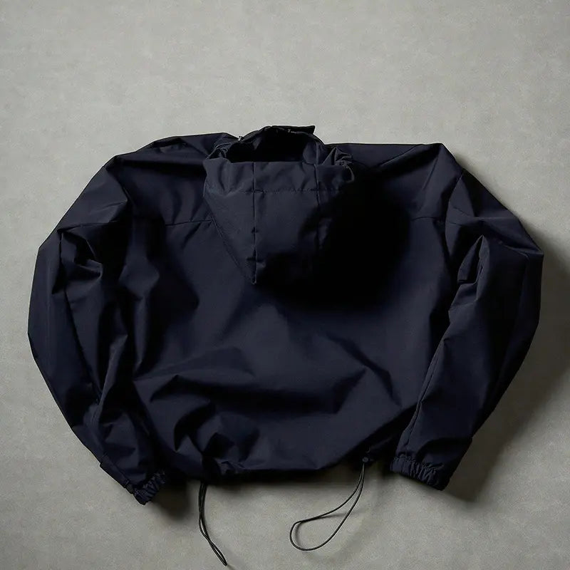 Hooded windproof zipper jacket Unisex Drawstring Hem & Hood Waterproof Diagonal Zip Pockets Adjustable Cuff Oversized Loose Y2K Grunge Hiking Daily Streetwear exercise Outerwear