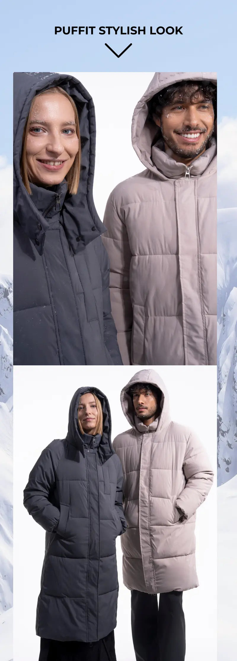 PUFFIT WarmCore Premium Classic Hooded Long Puffer Coat Women Long Ladies Quilted Outerwear Jacket Big Pocket,Water Repellent,Fall Winter Warm Basic Long Sleeve Tops Coat,Womenswear,2026 Shopping