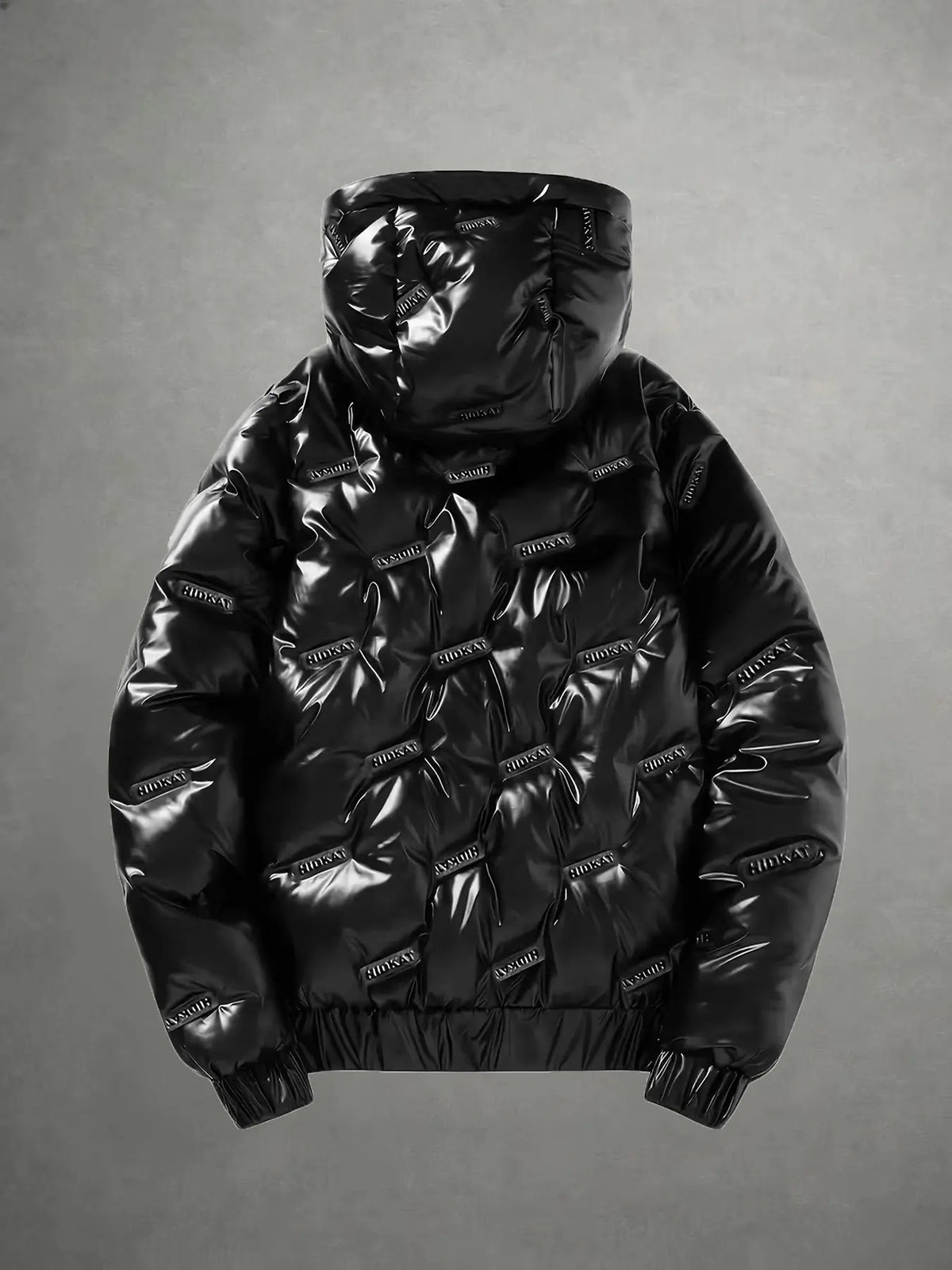 Men's Shiny Glossy Hooded Puffer Jacket, Thick Quilted Windproof and Stylish Warm Coat, Loose Street Style Winter Commute Casual Cold Weather Outerwear, Streetwear Jacket