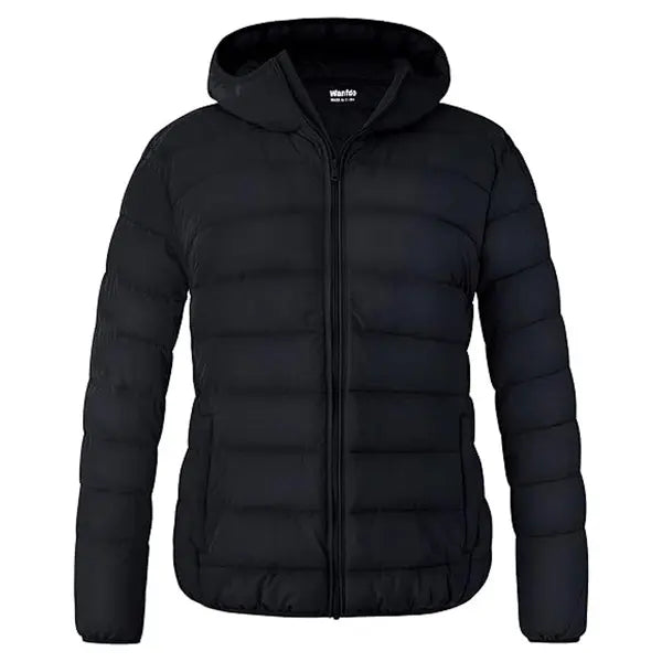 Wantdo 2026 NEW Women's Plus Size Lightweight Puff Style Solid Color Down Jacket - Packable Hooded Long-Sleeve Quilted Winter Coat, Casual Womenswear Gift Idea, Soho Chic, Solid Color Women's Down Jacket, Lightweight Women's Down Jacket