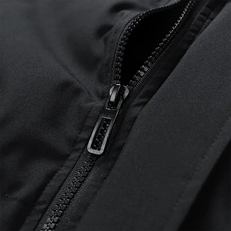 Men's Lightweight Hooded Puffer Coat Polyester, Vintage Fitted, Long Sleeve, Black/Plain Beige, Winter Warm, Cold Weather Protection, Casual Outerwear, Zippered Top for Daily & Business Casual Wear, Lightweight Puffer Coat