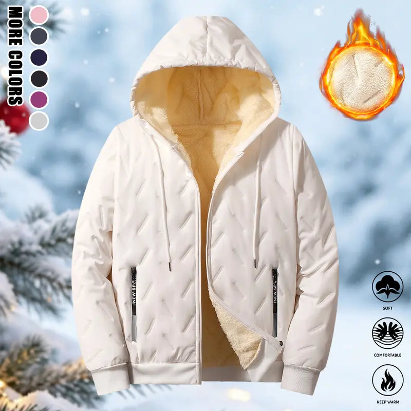 【JOGWAVE】Women’s Thick Padded Full-Zip Hooded Jacket | Windproof & Warm Winter Heavyweight Coat XS-2XL