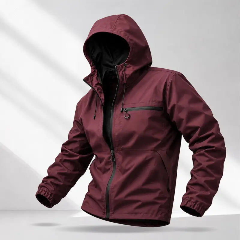 Men’s American-Style Outdoor Functional Lake Green Hooded Jacket | Lightweight Windproof Waterproof Casual Jacket, Stylish Men’s Jacket