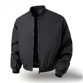 Men's Retro Long-Sleeve Plain Baseball Bomber Jacket - American-Style Lightweight Windproof Waterproof Fitted Streetwear Outerwear, Casual Daily Clothes