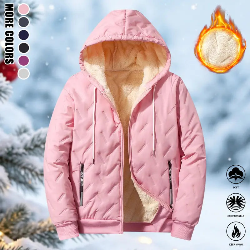 【JOGWAVE】Women’s Thick Padded Full-Zip Hooded Jacket | Windproof & Warm Winter Heavyweight Coat XS-2XL