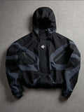 Men’s color-block hooded windproof jacket — loose street-style hoodie, lightweight casual outerwear with zippered pockets