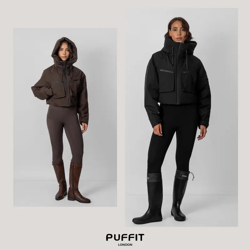 PUFFIT STM-TEX Elevated Cropped Detachable-hood Rain Jacket With Drawstring Hem,WaterProof,Stain Resistant,Windproof,Women's Rain Jacket,Breathable Stylish,Inner Pocket Design,Outdoor Sport,Windbreaker,School Running,Womenswear,,Fall,Winter,2026 S...
