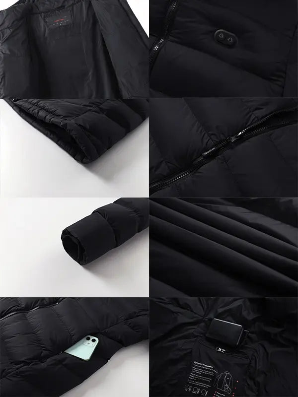 Norwell New Women's Heated Long Sleeve Puffer Down Jacket with 7.4V 5000mAh Battery Pack, Dual Control 7 Heat Zones Winter Windproof Waterproof Warm Slim Fit Coat with Hood for Commuting, Full-Zip Parka, Winter Outfits #FallFreshness #outdoorfun