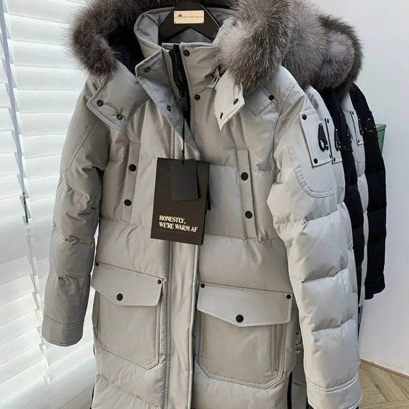 Winter Jacket with Fur Hood and Pockets for Men and Women Unisex Design for Cold Weather Everyday Wear and Layering