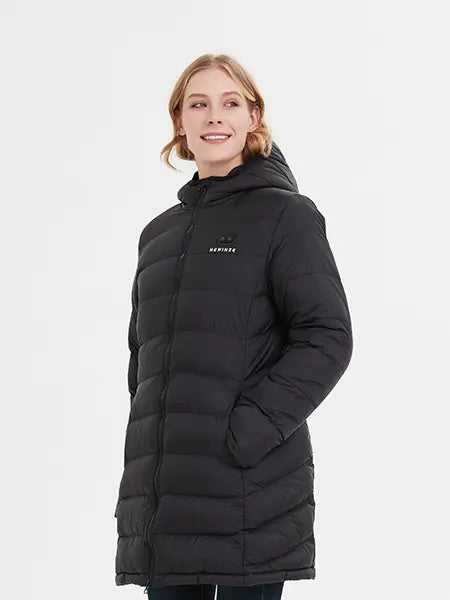 Norwell New Women's Heated Long Sleeve Puffer Down Jacket with 7.4V 5000mAh Battery Pack, Dual Control 7 Heat Zones Winter Windproof Waterproof Warm Slim Fit Coat with Hood for Commuting, Full-Zip Parka, Winter Outfits #FallFreshness #outdoorfun