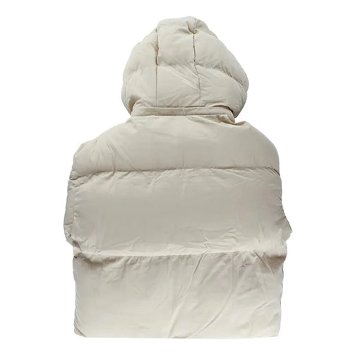 FILA Fundamentals Super Puffer Down Jacket - Unisex Long Sleeve Hooded Warm Modest Outerwear, Plain Casual, Front Zipper, Minimal Ornateness