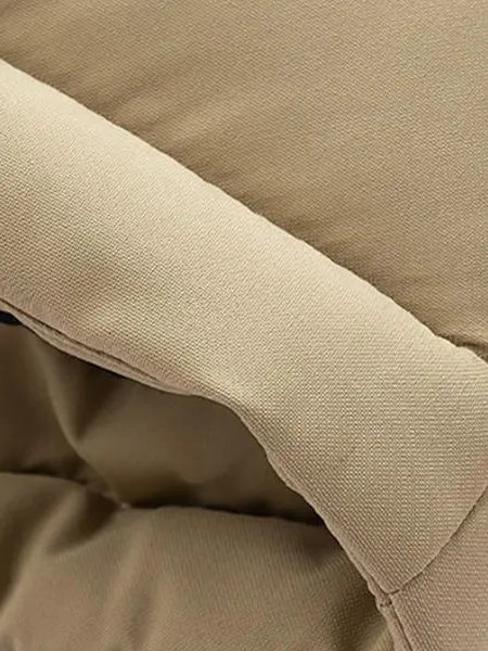 ColorArea men’s retro fleece-lined hooded winter jacket with detachable hood, color-block design, couples’ style long-sleeve khaki outerwear jacket