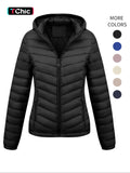 Women's Winter Lightweight Quilted Jacket Outerwear, Casual Fitted Design with Zipper, Plain Pattern, Perfect for Daily Commute and Fall/winter Wear