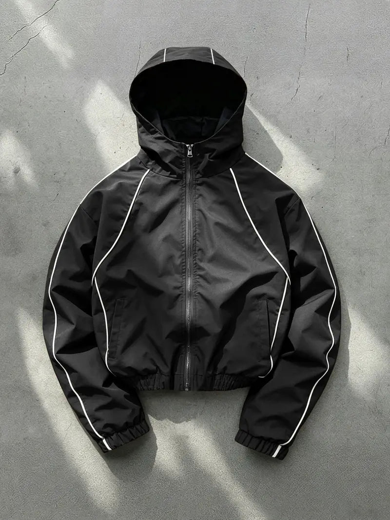 Men's Hooded, Long Sleeve Casual Style, Wind-Resistant Wrinkle-Free Fabric, Bright Color, All Seasons, Daily Wear, Night Run, Shopping, Coats, Street Casual Jacket