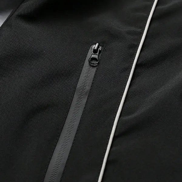 Men's Reflective Lettered 2-Piece Windbreaker Tracksuit - Male Clothing, Drawstring Hood, Elasticated Cuffs, Windproof, Suitable for Spring/Autumn Commuting, Night Running