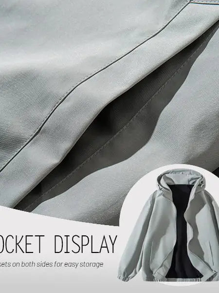 Women's Water-Resistant Windproof Softshell Jacket - Lightweight Outdoor Raincoat with Adjustable Hood, Elastic Cuffs, Pockets, Zipper, Comfortable Casual Long-Sleeve Coat
