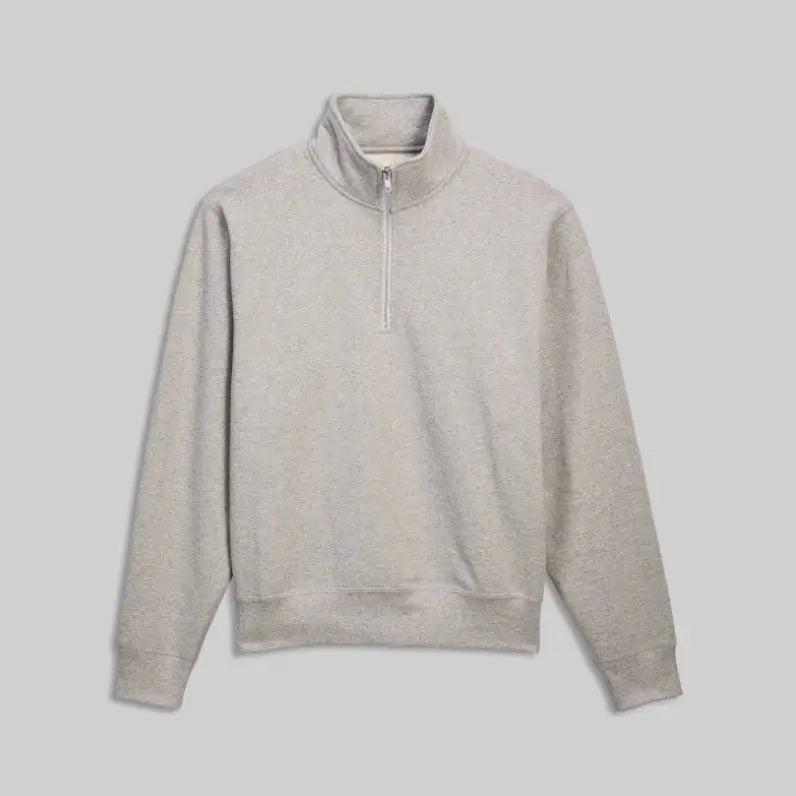 Men's Cotton Blend Quarter Zip Sweatshirt - Plain, Thick Soft, Casual Athletic Streetwear Long Sleeve Pullover with Pocket, Classy Drape Outfit