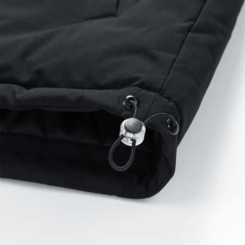 Men's Lightweight Hooded Puffer Coat Polyester, Vintage Fitted, Long Sleeve, Black/Plain Beige, Winter Warm, Cold Weather Protection, Casual Outerwear, Zippered Top for Daily & Business Casual Wear, Lightweight Puffer Coat