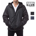 PROCLUB Men's Windbreaker Jacket Fleece Lined PRO CLUB Casual Water Resistance Rain Coat Lightweight Jackets Warm Hip Hop Black Navy (S to 5XL)