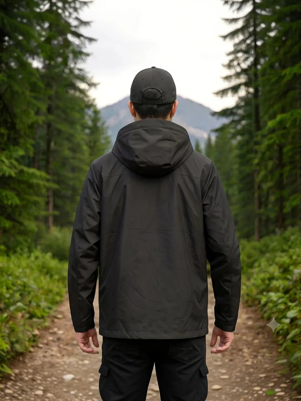 Men's Casual Outerwear, Hooded Windbreaker Jacket, Lightweight Motorcycle Coat, Field Jacket, Zip Closure, Waterproof, Outdoor Sports