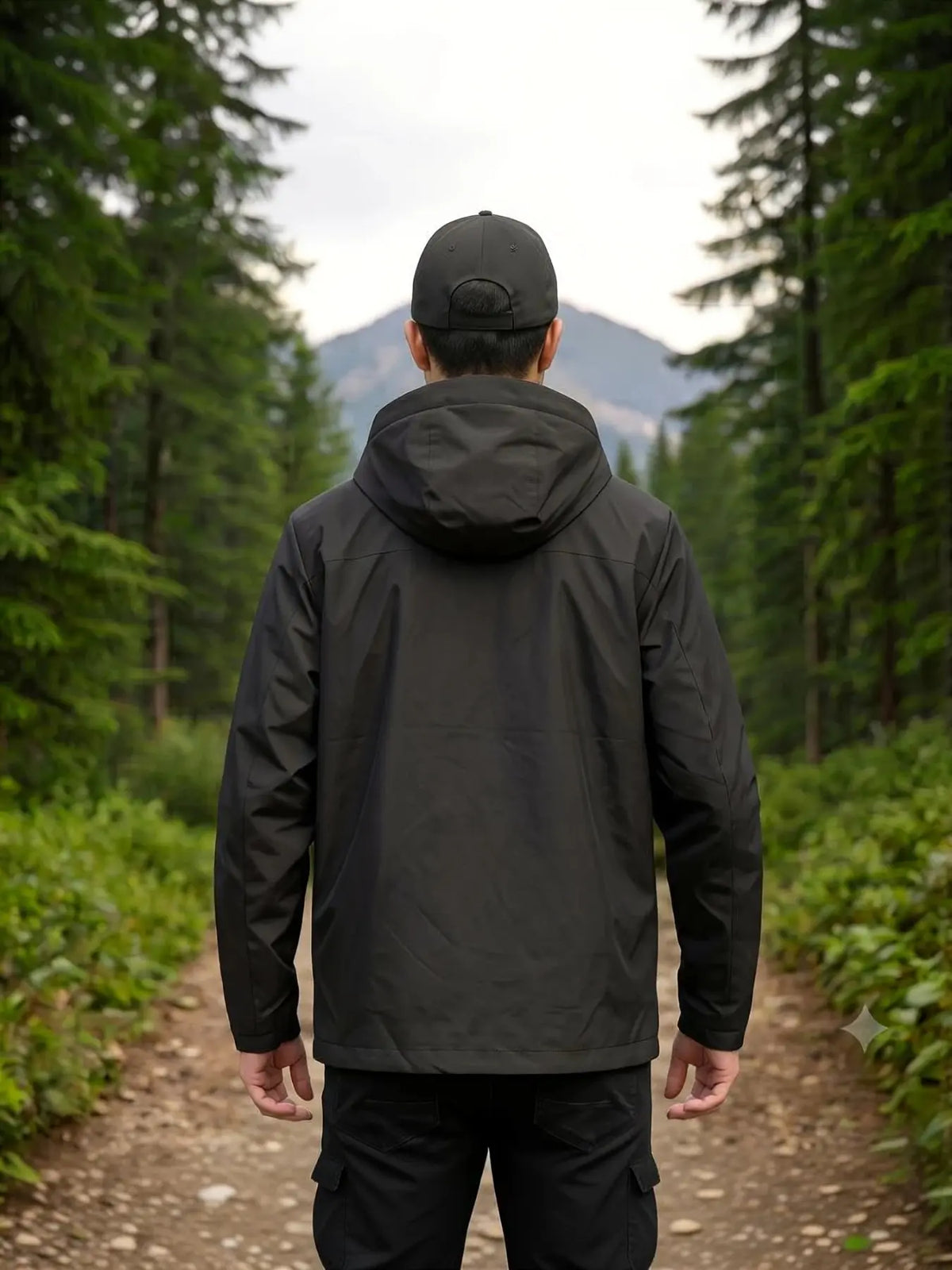 Men's Casual Outerwear, Hooded Windbreaker Jacket, Lightweight Motorcycle Coat, Field Jacket, Zip Closure, Waterproof, Outdoor Sports