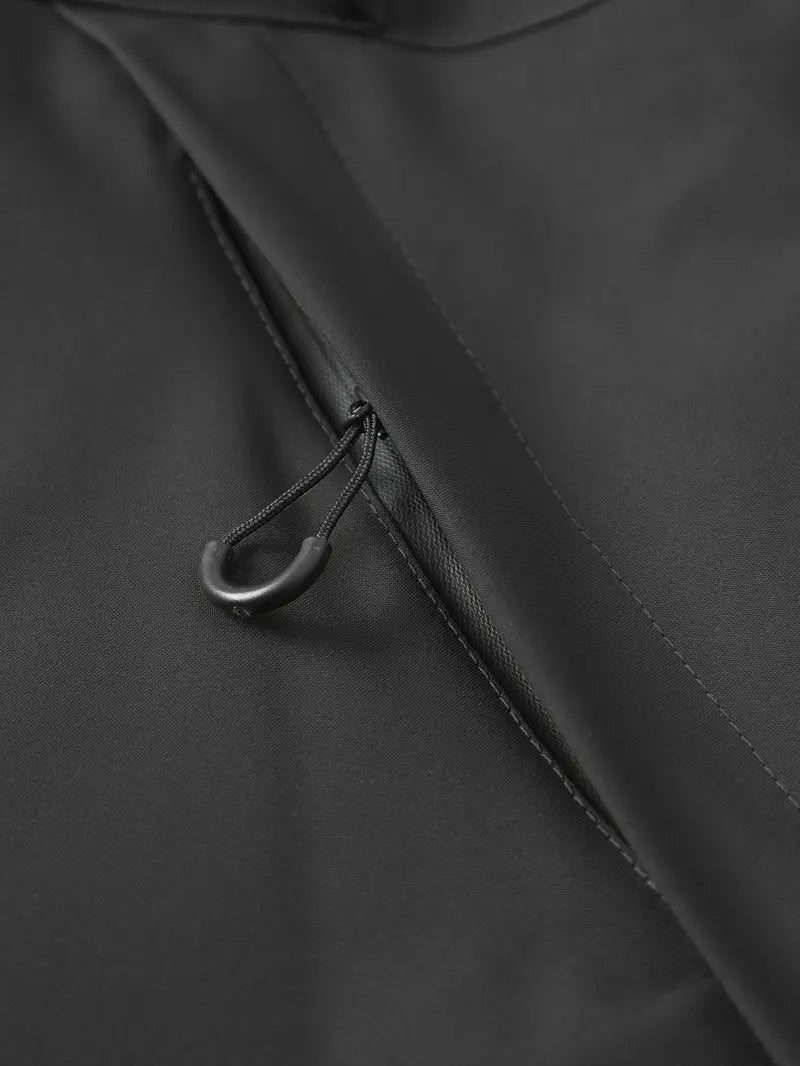Men's Fitted Zip-Up Hooded Baseball Bomber Jacket - Plain/Stripe Print, Waterproof, Windproof, Drawstring Long Sleeves, Zipper Pocket Casual Outerwear for Outdoor Activities