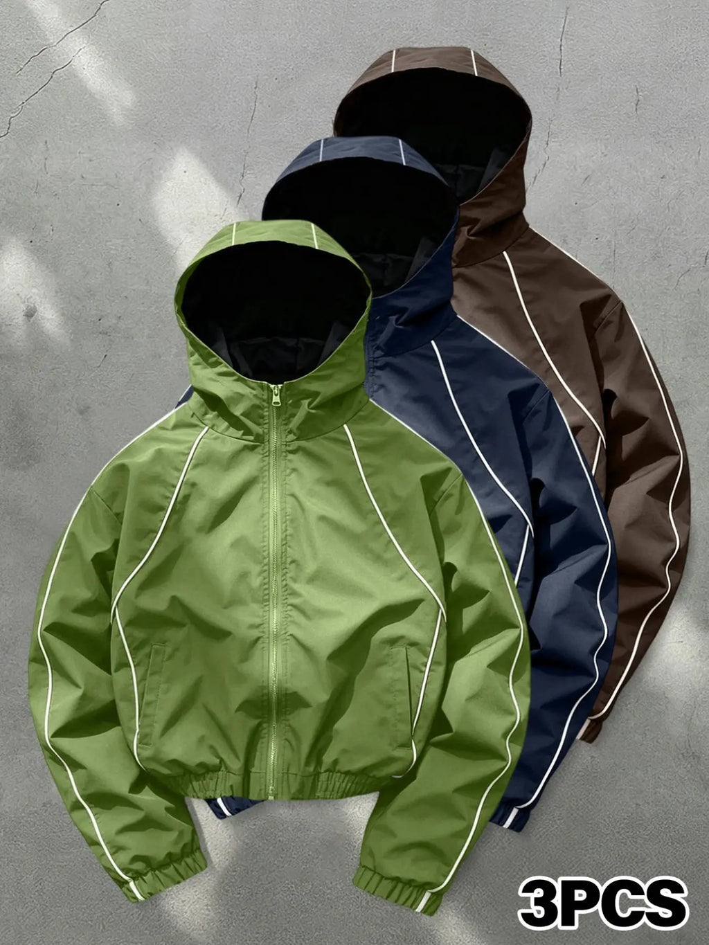 Men's Hooded, Long Sleeve Casual Style, Wind-Resistant Wrinkle-Free Fabric, Bright Color, All Seasons, Daily Wear, Night Run, Shopping, Coats, Street Casual Jacket