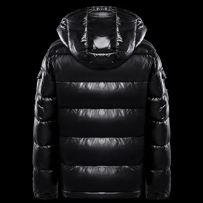 Men's Hooded Puffer Winter Coat - Long Sleeve, Zipper Closure, Versatile Casual Wear - Tops, Menswear
