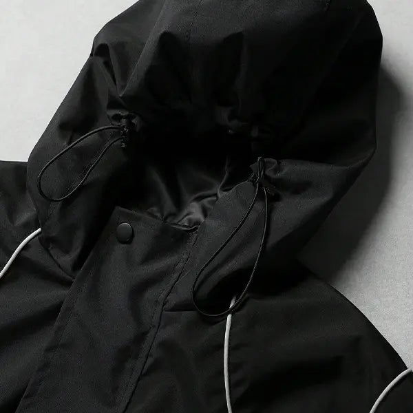 Men's Reflective Lettered 2-Piece Windbreaker Tracksuit - Male Clothing, Drawstring Hood, Elasticated Cuffs, Windproof, Suitable for Spring/Autumn Commuting, Night Running