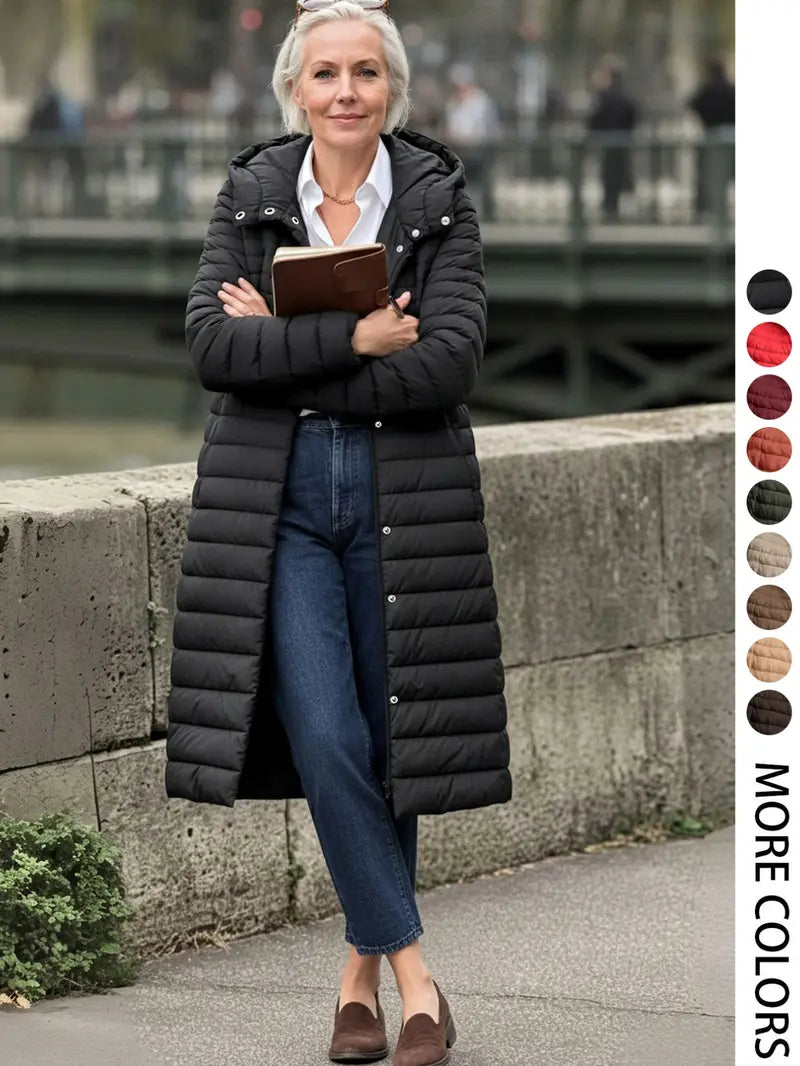 Women's Puffer Hooded Jacket, Casual Warm Lightweight Woven Basic Coat with Pockets, Fall Winter Fashion Outerwear Simple Design for Daily Wear