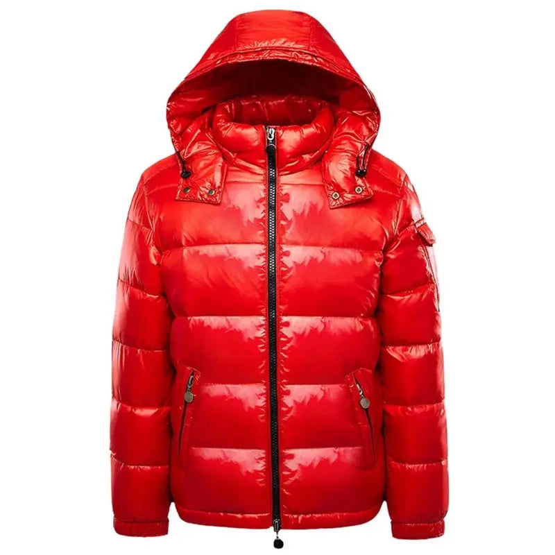 Men's Hooded Puffer Winter Coat - Long Sleeve, Zipper Closure, Versatile Casual Wear - Tops, Menswear