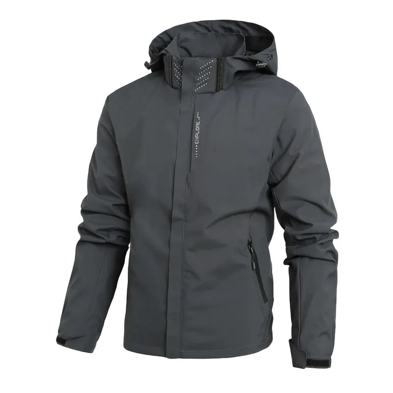 ZMZY Men's Lightweight Outdoor Windbreaker Jacket, Full-Zip Sports Outerwear for Casual Hiking, Mountaineering & Camping, Windproof Shell with Adjustable Cuffs, Chest Pocket, Relaxed Fit Autumn Active Jacket