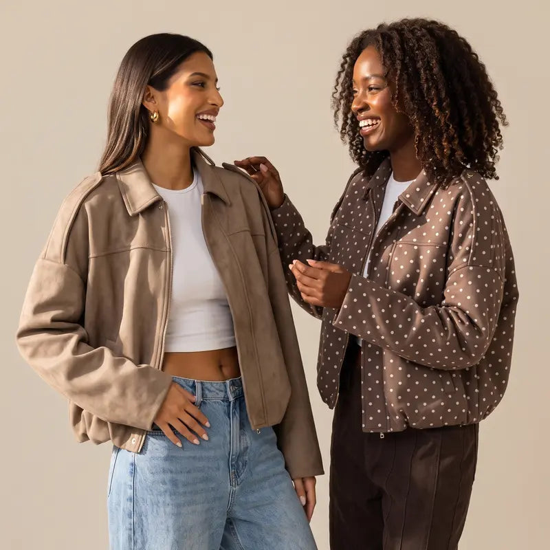 Katch Me Chic(US/CN)Women's Winter Vintage Collared Zipper Long Sleeve Jacket, Cozy Solid Color Oversized Outerwear for Lady, Versatile Loose Outfits for Daily Wear, Soft Womenswear #TikTokMadeMeBuyIt #SohoChic #ComfyOutfit