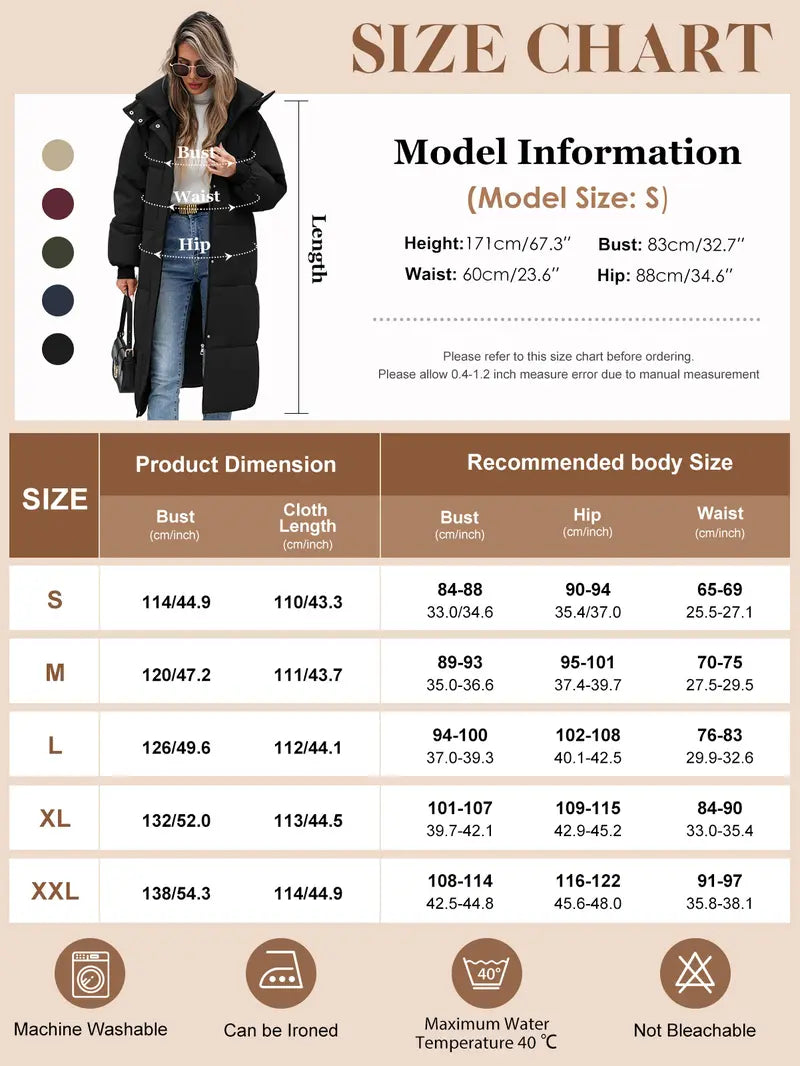[Early bird price] UMIPUBO Shop Lady's Long Quilted Puffer Jacket, Women's Casual Basic Tops, Winter Thick Warm Hooded Zip-Up Parka Outerwear with Pockets, Long Sleeve, Jackets