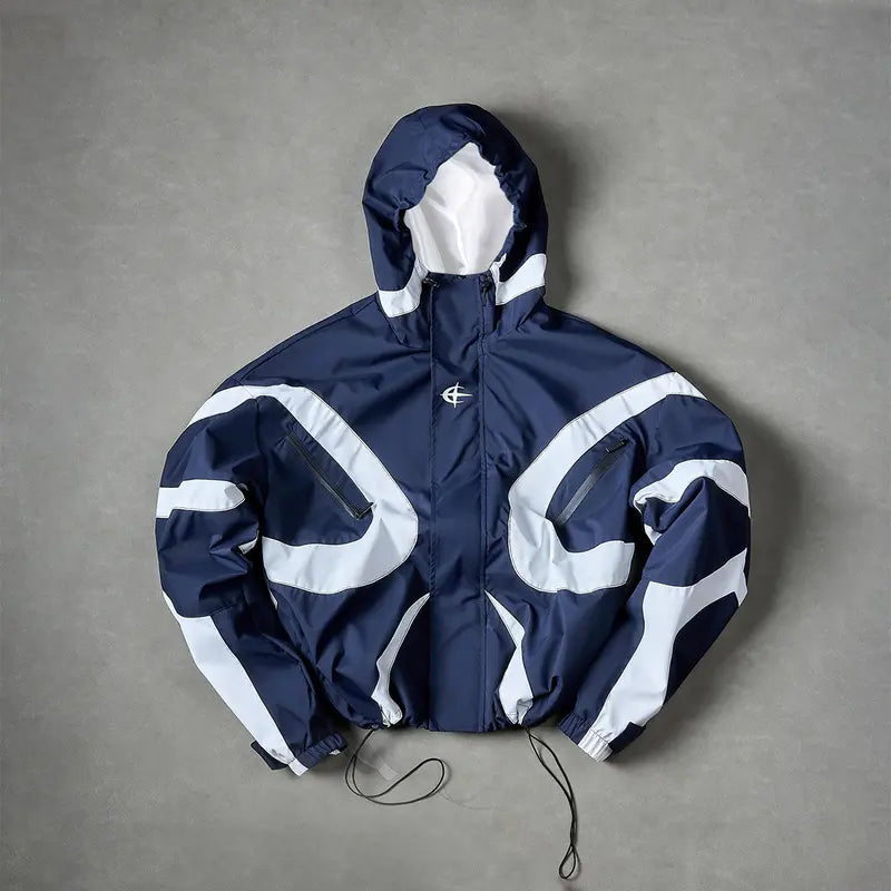 Men's zipper jacket hooded, fashionable long-sleeved coat for spring and autumn, streetwear outfits , lightweight windproof outdoor jacket, preppy style menswear. Casual Stylish