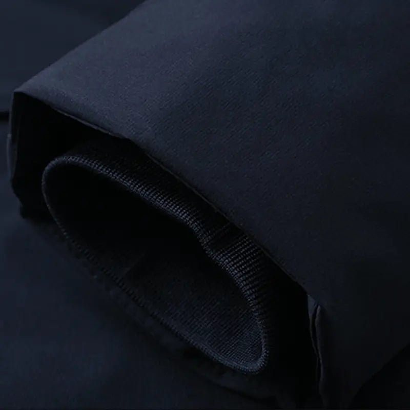 Men's Autumn Winter Mid-Length Hooded Down Coat - Quilted Outerwear Jacket, Coats for Casual Wear, Plain Design, Stylish Zipper-Button Front Closure, Multiple Zippered Pockets, Straight Cut, Casual Topstitching