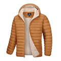 MAGCOMSEN Men's Puffer Down Jacket - Hooded, Sherpa Lined, Waterproof, Water Resistant, Zip Closure, with 1 Hidden Inner Pocket Winter Coat