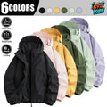 Male Windbreaker Jacket - Lightweight Athletic Techwear Outerwear with Sun Protection, Breathable and Quick Dry, 6-Colors, Hooded, Long Sleeve, Normal Type, Running, Techwear Styling, Uv-Protective wind resistant casual fall, Zip