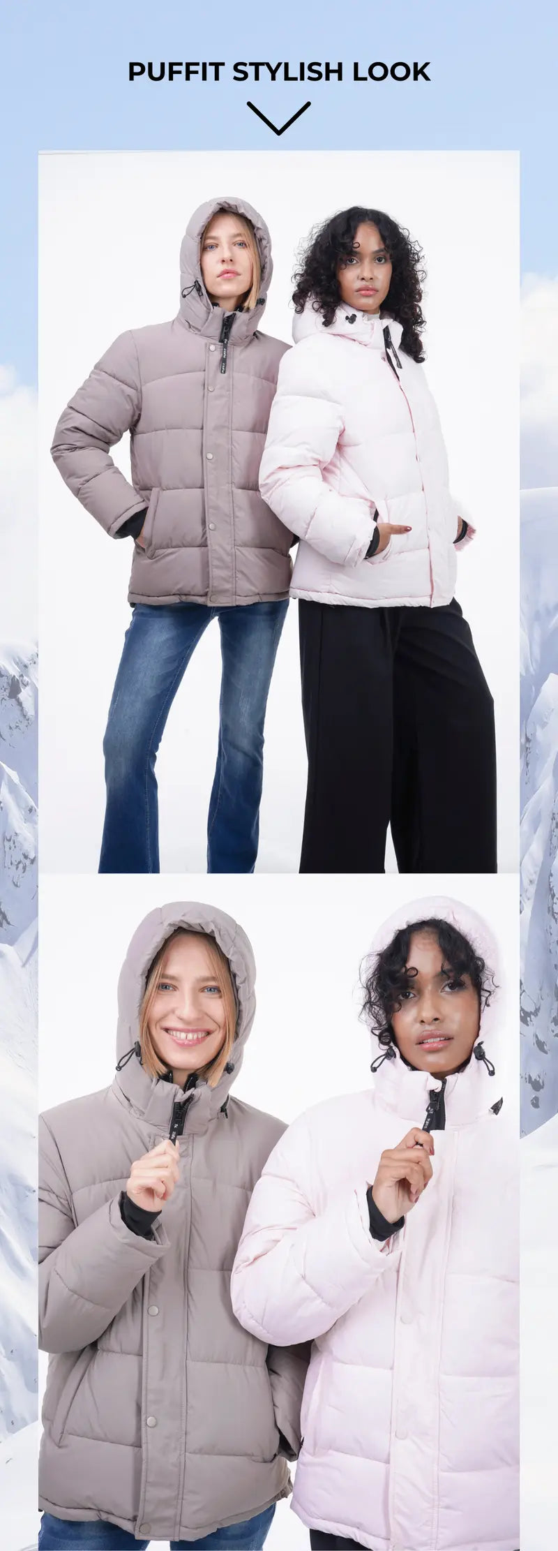 PUFFIT WarmCore Premium Detachable-Hood Puffer Jacket | Classic Lightweight Winter Coat,Windproof,Water-Repellent,Adjustable Drawstring Design,Womenswear,Tops,Outerwear,Long Sleeve,Fall Jacket,2026 Shopping