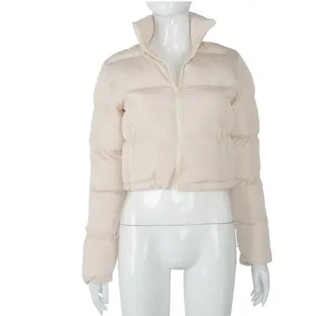 CUTENOVA Fall Winter Solid Down Coat Puffer Jacket and Coats for Women Bubble Outerwear Cropped Outwear Oversized Clothing Casual Womenswear