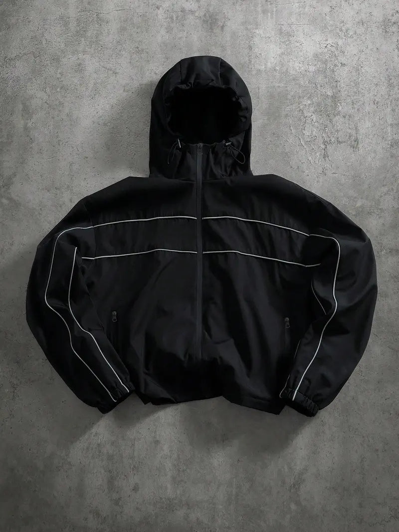 Best seller in the US market! Functional Style Hooded Softshell Jacket with 3M Reflective Trim, Windproof & Waterproof, Loose Outdoor Casual Outerwear