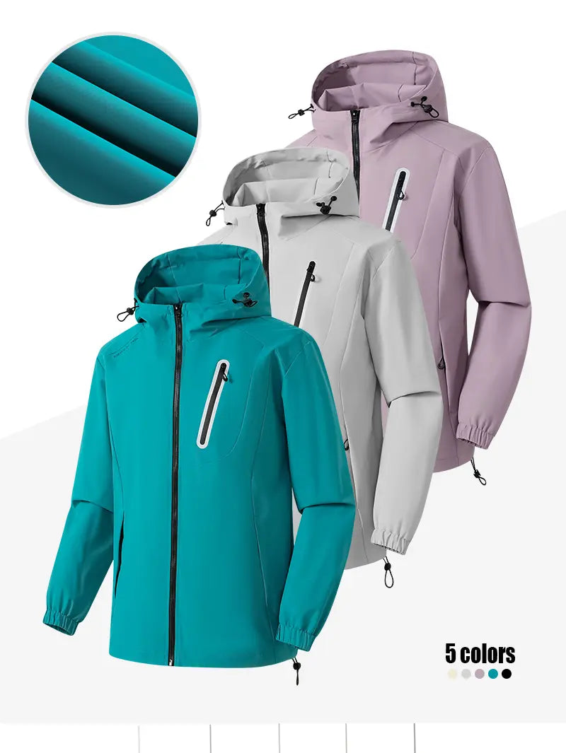 Men’s lightweight, breathable hooded jacket with zippered pockets, available in multiple colors, suitable for men’s everyday wear and as a top jacket.